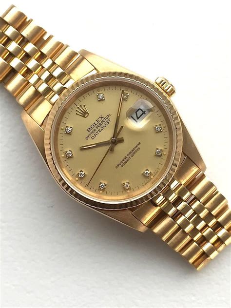 18ct yellow gold rolex oyster perpetual datejust|rolex 18k gold watch price.